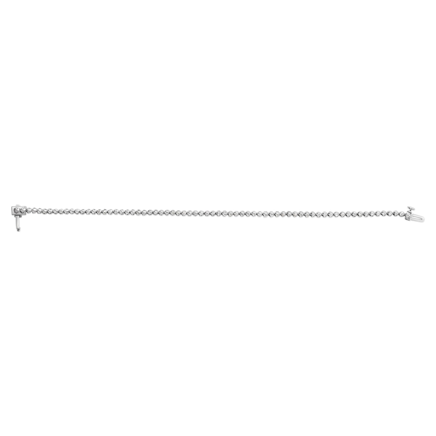 925 Sterling Silver 1.0 Cttw Diamond Tennis Bracelet  DestGlow