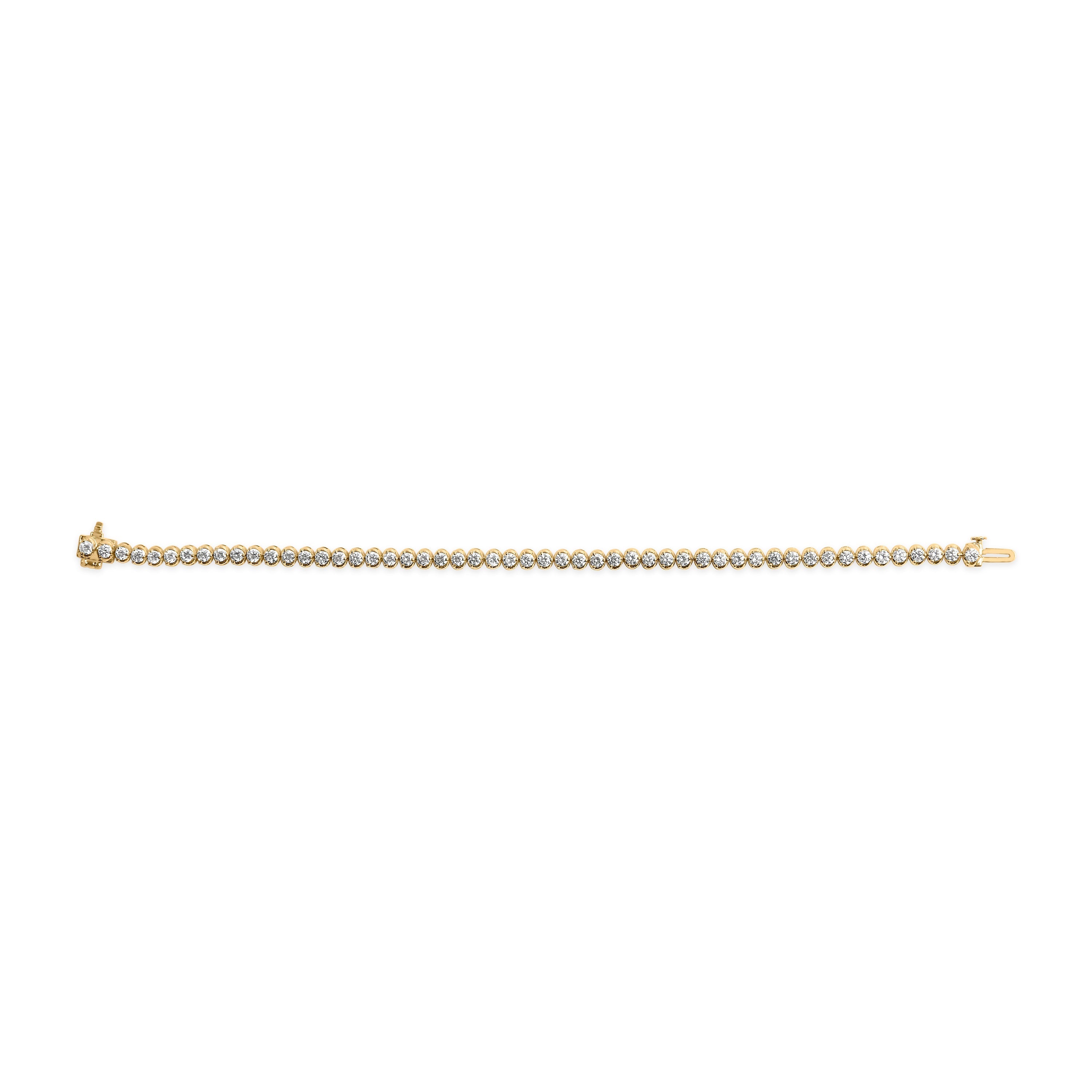 10K Yellow Gold 4.0 Cttw Lab Grown Diamond Tennis Bracelet  DestGlow