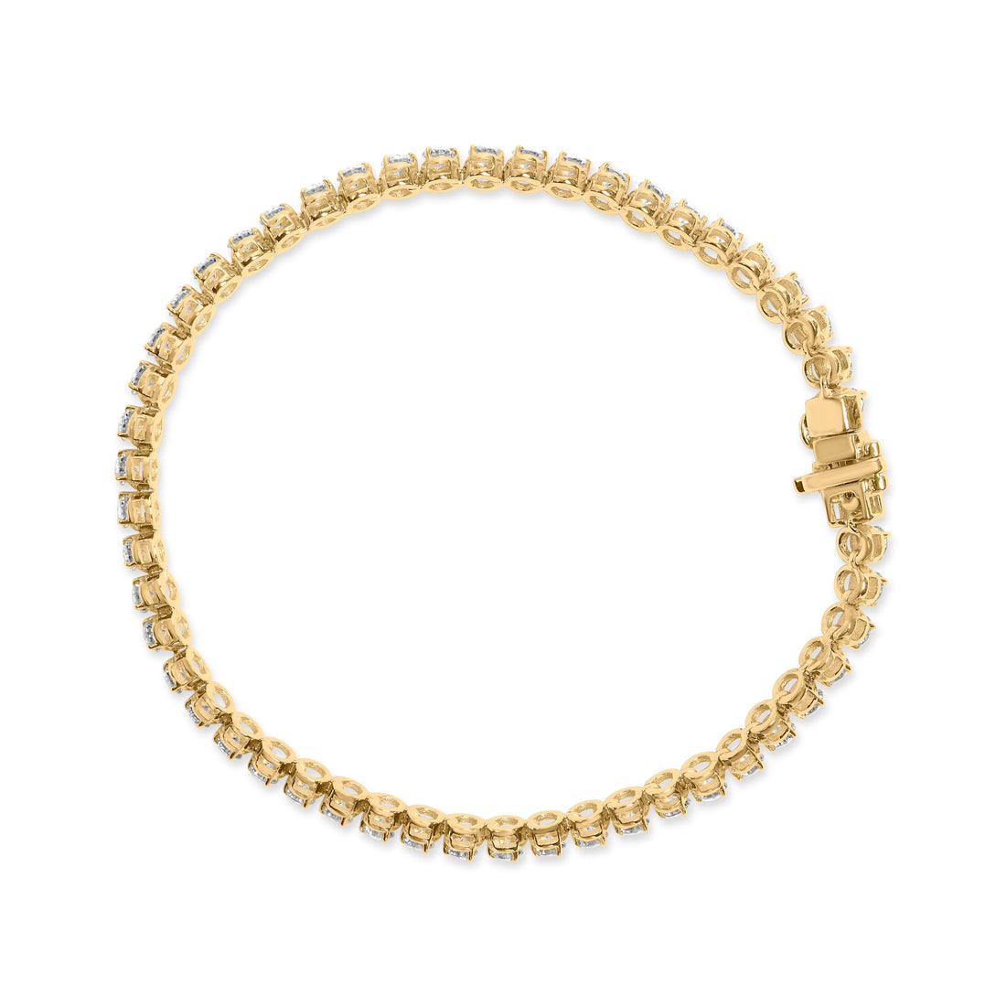 10K Yellow Gold 4.0 Cttw Lab Grown Diamond Tennis Bracelet  DestGlow