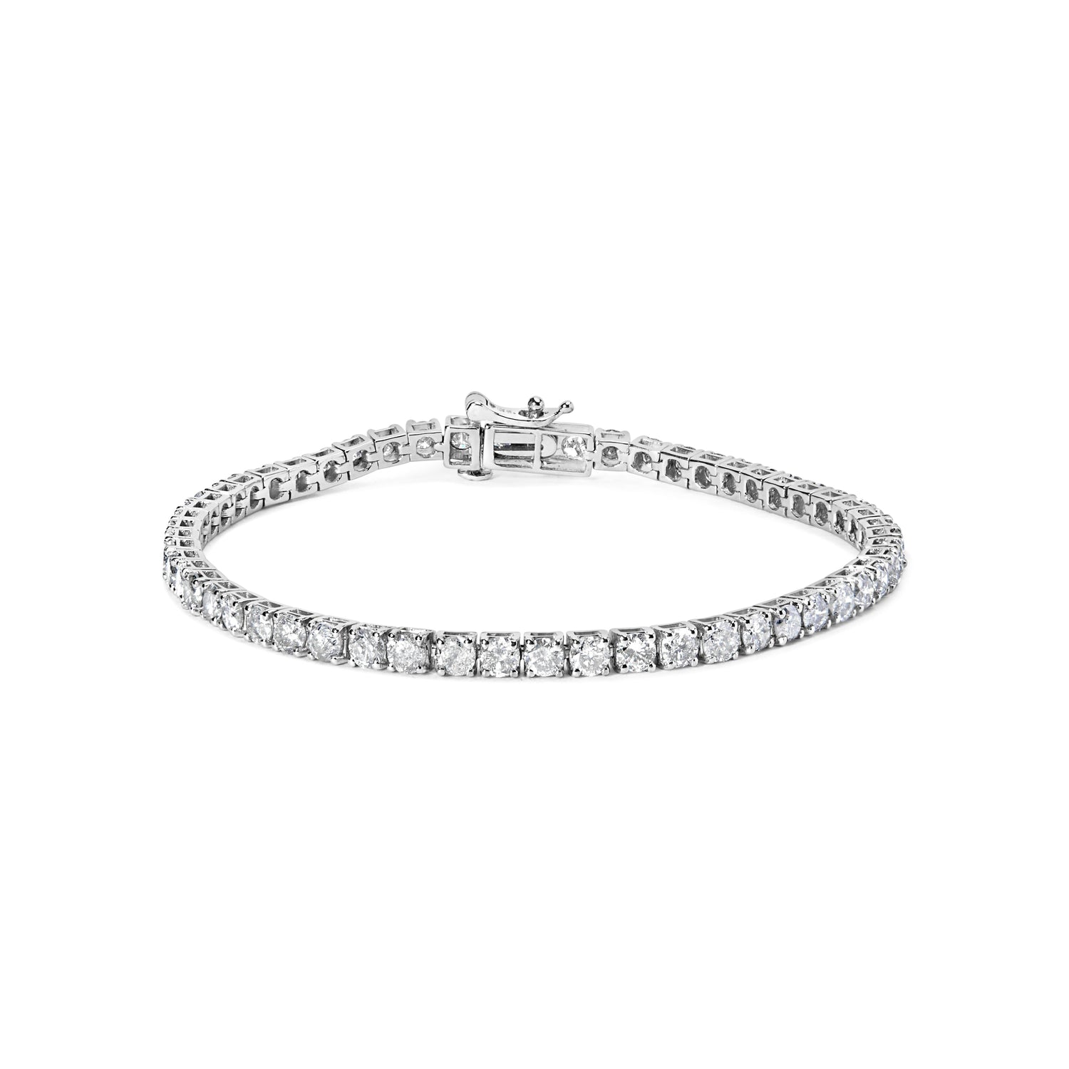 10K White Gold 6.00 Cttw Classic Natural Diamond Tennis Bracelet  DestGlow
