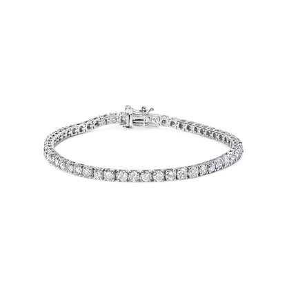 10K White Gold 6.00 Cttw Classic Natural Diamond Tennis Bracelet  DestGlow