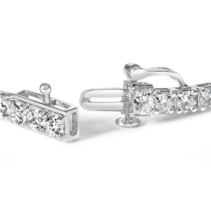 10K White Gold 6.00 Cttw Classic Natural Diamond Tennis Bracelet  DestGlow