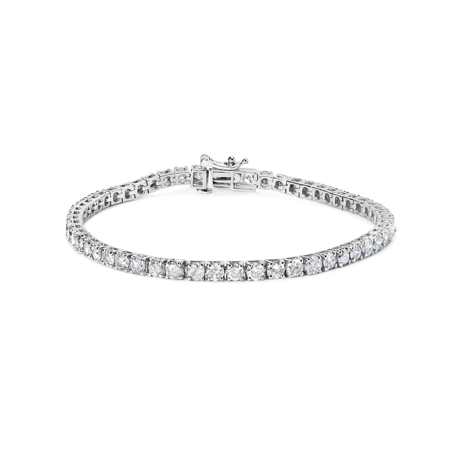 10K White Gold 6.00 Cttw Classic Natural Diamond Tennis Bracelet  DestGlow