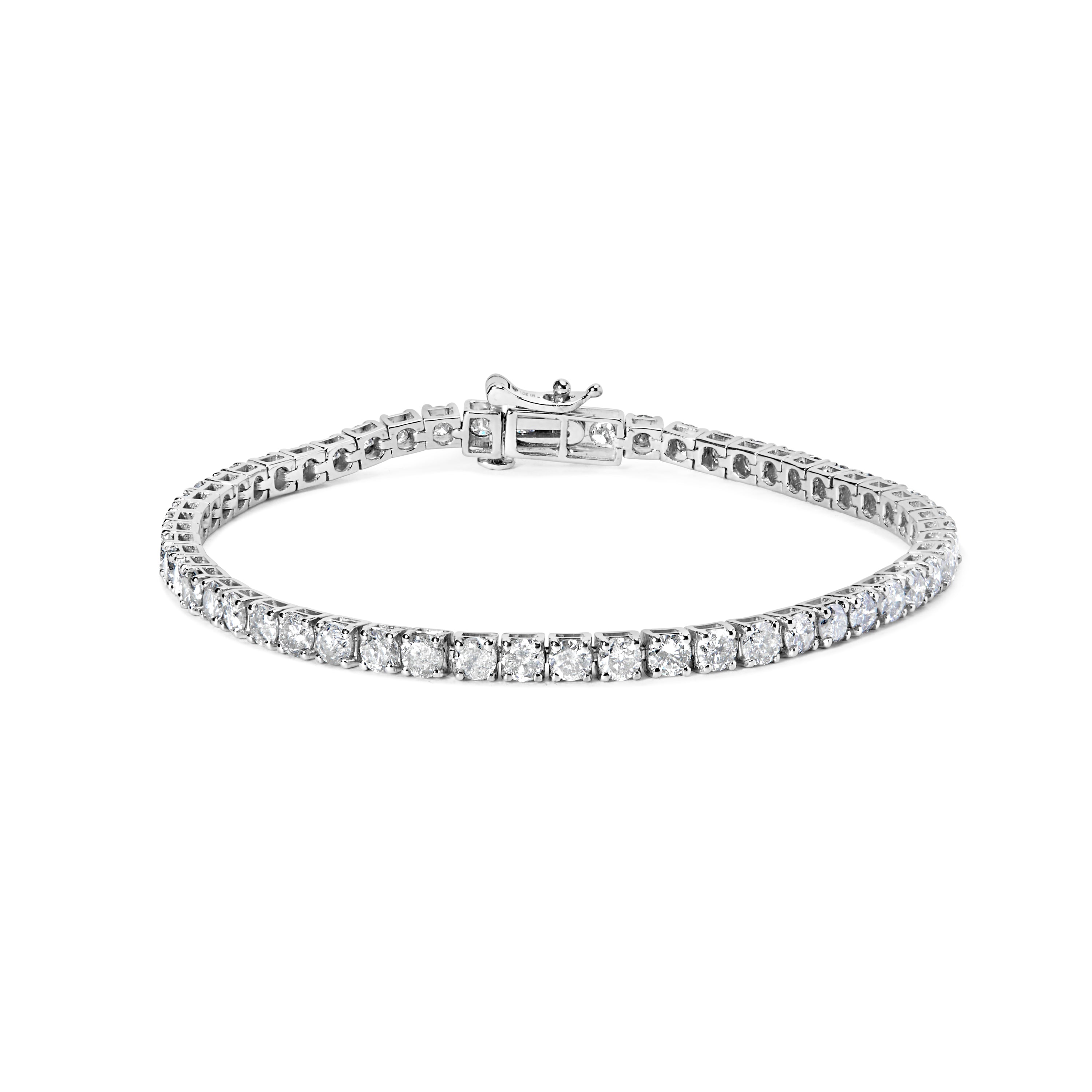 10K White Gold 6.00 Cttw Classic Natural Diamond Tennis Bracelet  DestGlow