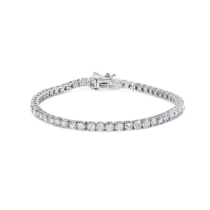 10K White Gold 6.00 Cttw Classic Natural Diamond Tennis Bracelet  DestGlow