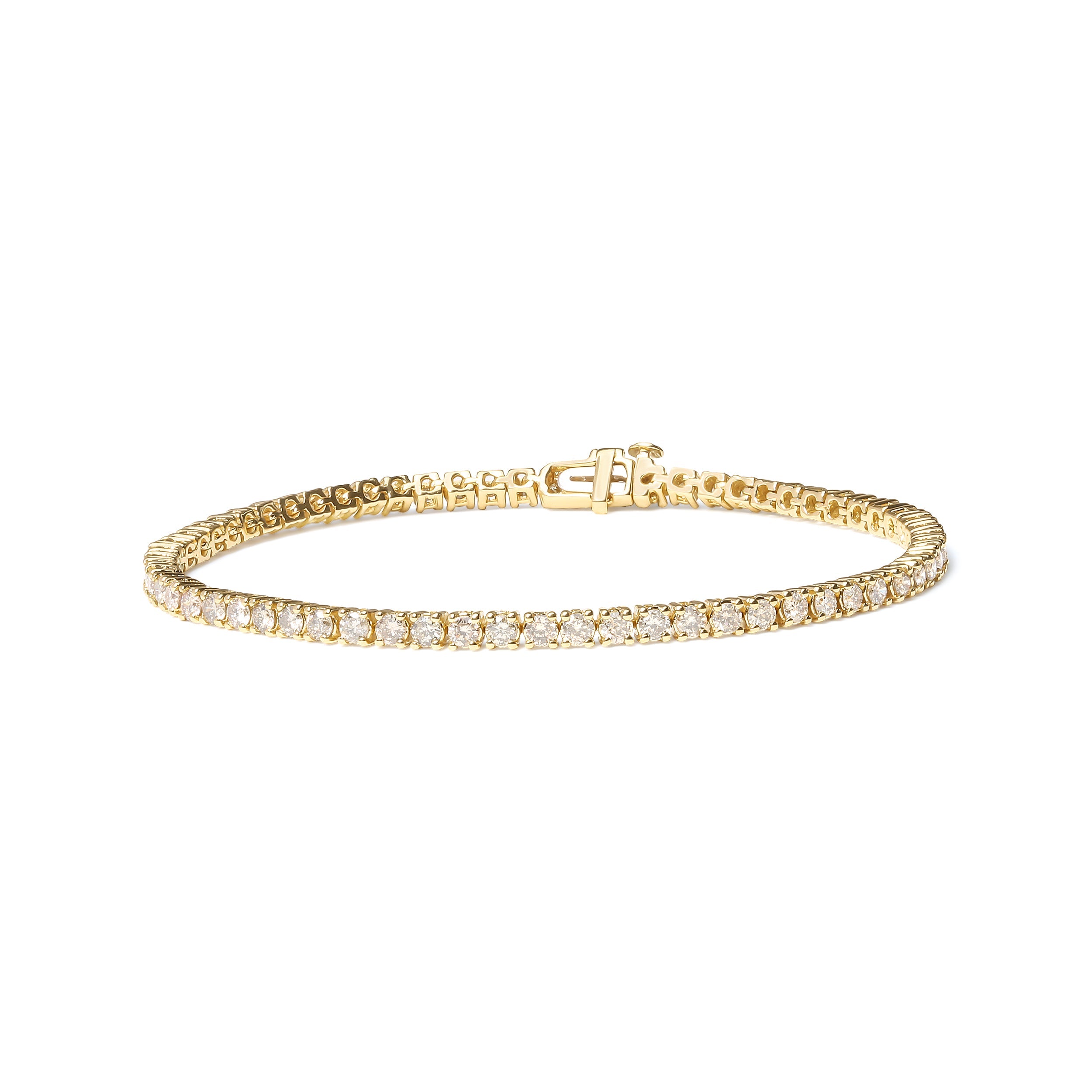 14K Yellow Gold 6.0 Cttw Classic 4 Prong Set Round Brilliant Cut Diamond Tennis Bracelet (K-L Color, VS2-SI1 Clarity) - 7.25" by Bids.com