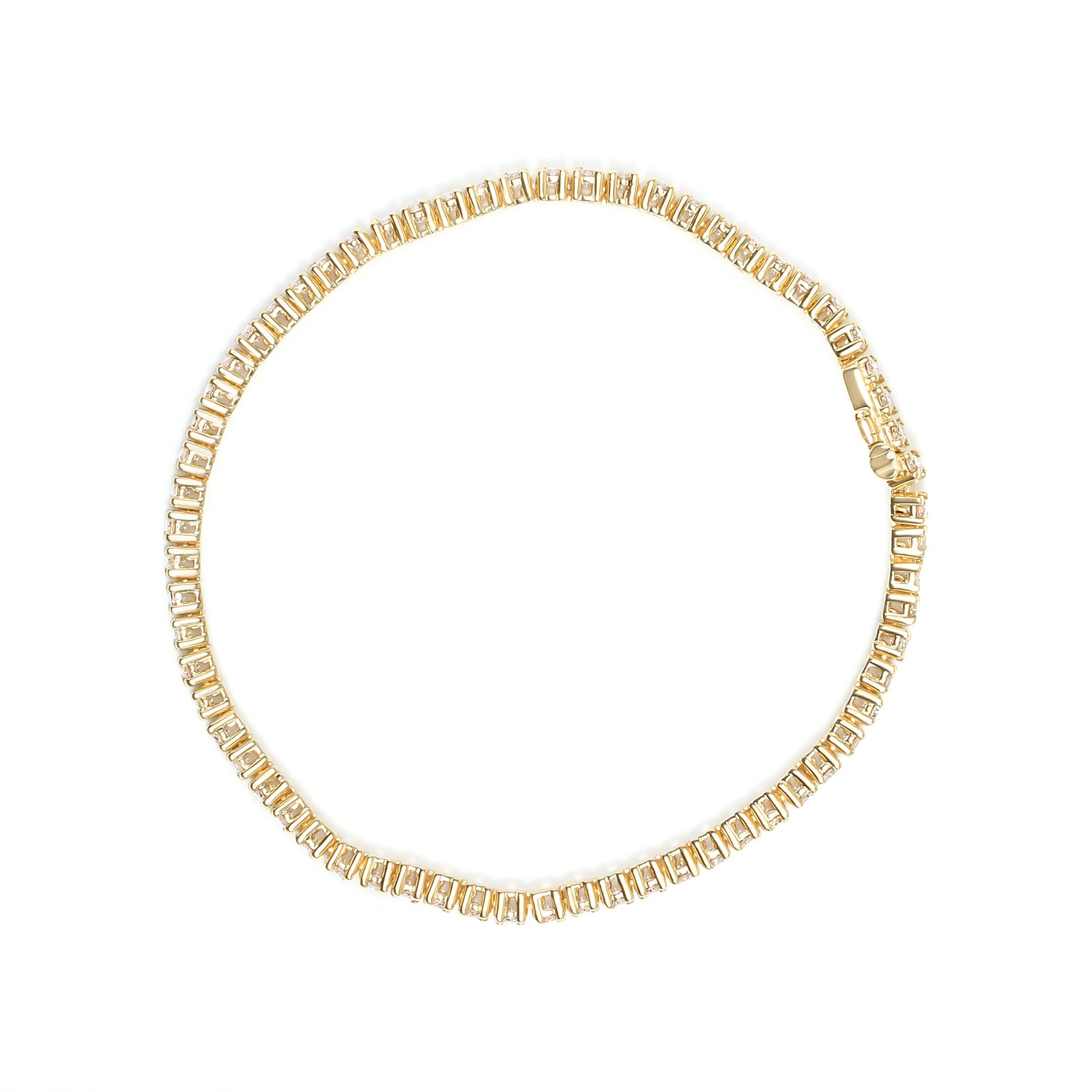 14K Yellow Gold 6.0 Cttw Classic 4 Prong Set Round Brilliant Cut Diamond Tennis Bracelet (K-L Color, VS2-SI1 Clarity) - 7.25" by Bids.com