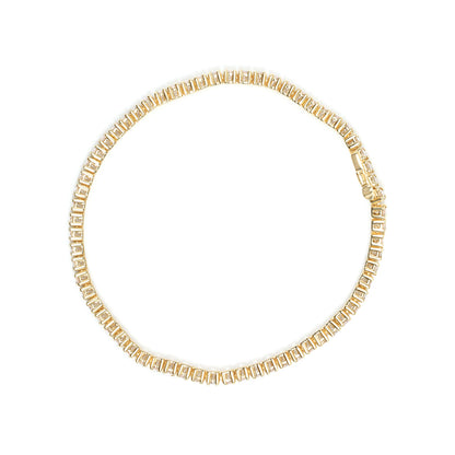 14K Yellow Gold 6.0 Cttw Classic 4 Prong Set Round Brilliant Cut Diamond Tennis Bracelet (K-L Color, VS2-SI1 Clarity) - 7.25" by Bids.com