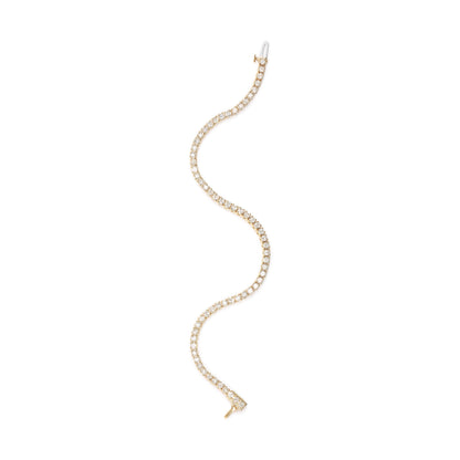 14K Yellow Gold 6.0 Cttw Classic 4 Prong Set Round Brilliant Cut Diamond Tennis Bracelet (K-L Color, VS2-SI1 Clarity) - 7.25" by Bids.com