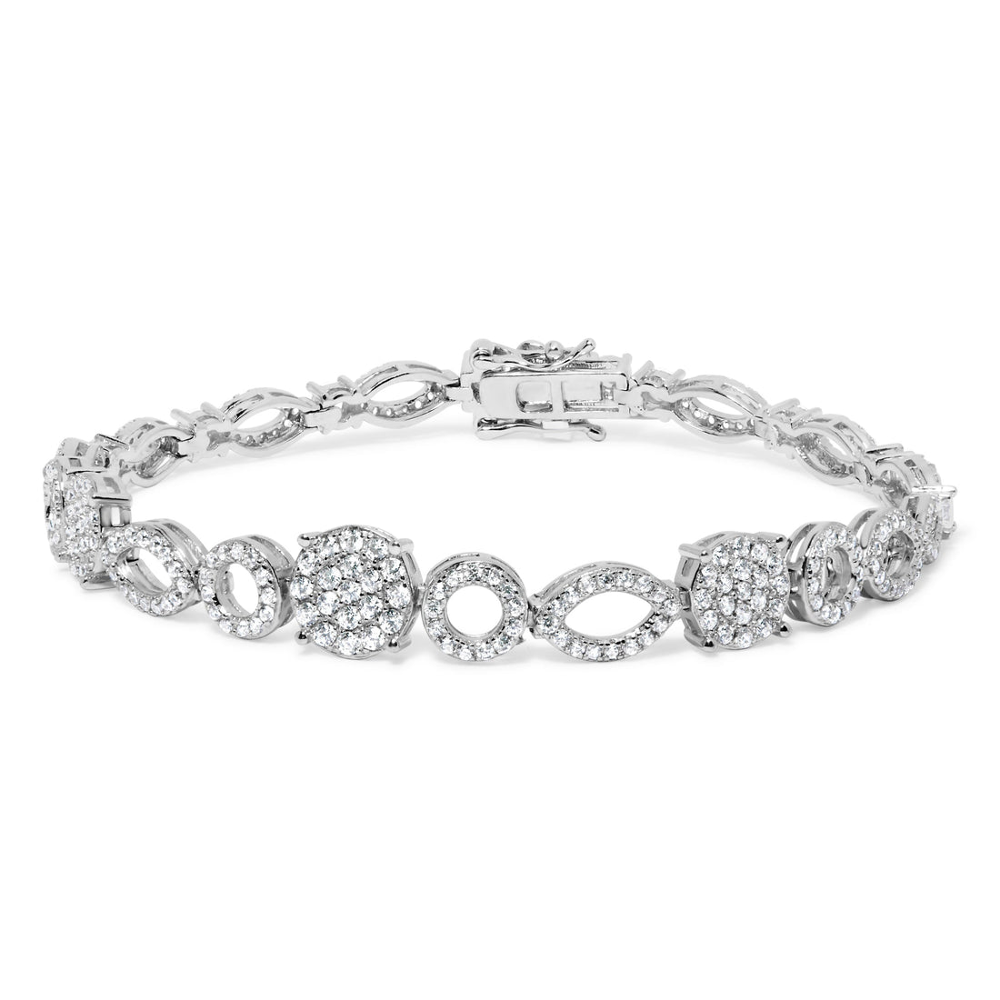 10K White Gold 3.00 Cttw Diamond Link Bracelet  DestGlow