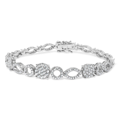 10K White Gold 3.00 Cttw Diamond Link Bracelet  DestGlow