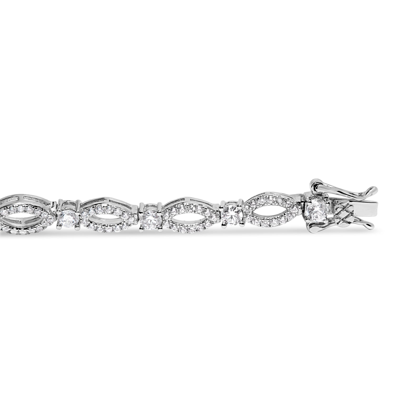 10K White Gold 3.00 Cttw Diamond Link Bracelet  DestGlow