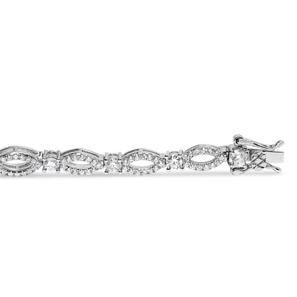 10K White Gold 3.00 Cttw Diamond Link Bracelet  DestGlow