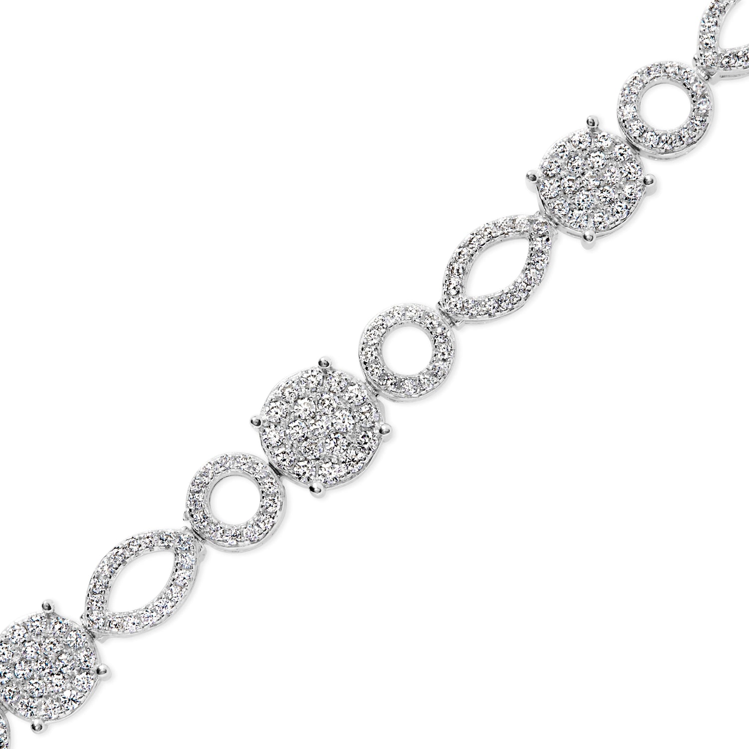 10K White Gold 3.00 Cttw Diamond Link Bracelet  DestGlow