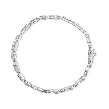10K White Gold 3.00 Cttw Diamond Link Bracelet  DestGlow