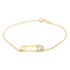 10K Yellow Gold 1/10 Cttw Diamond Paperclip Charm Adjustable Link Bracelet (I-J Color, I1-I2 Clarity) - 7.25 Inch by Bids.com