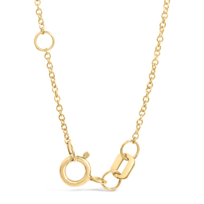 10K Yellow Gold 1/10 Cttw Diamond Paperclip Charm Adjustable Link Bracelet (I-J Color, I1-I2 Clarity) - 7.25 Inch by Bids.com