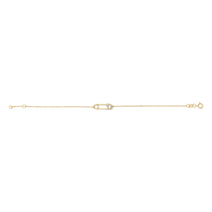 10K Yellow Gold 1/10 Cttw Diamond Paperclip Charm Adjustable Link Bracelet (I-J Color, I1-I2 Clarity) - 7.25 Inch by Bids.com