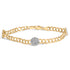 14K Yellow Gold 5/8 Cttw Diamond Cluster Curb Chain Bracelet  DestGlow