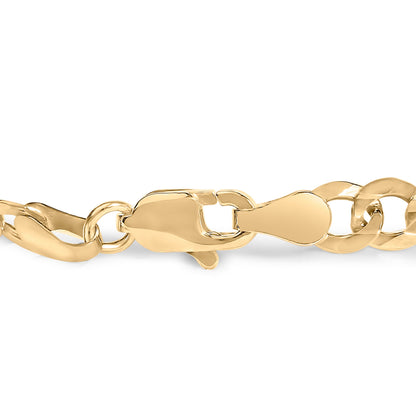 14K Yellow Gold 5/8 Cttw Diamond Cluster Curb Chain Bracelet  DestGlow