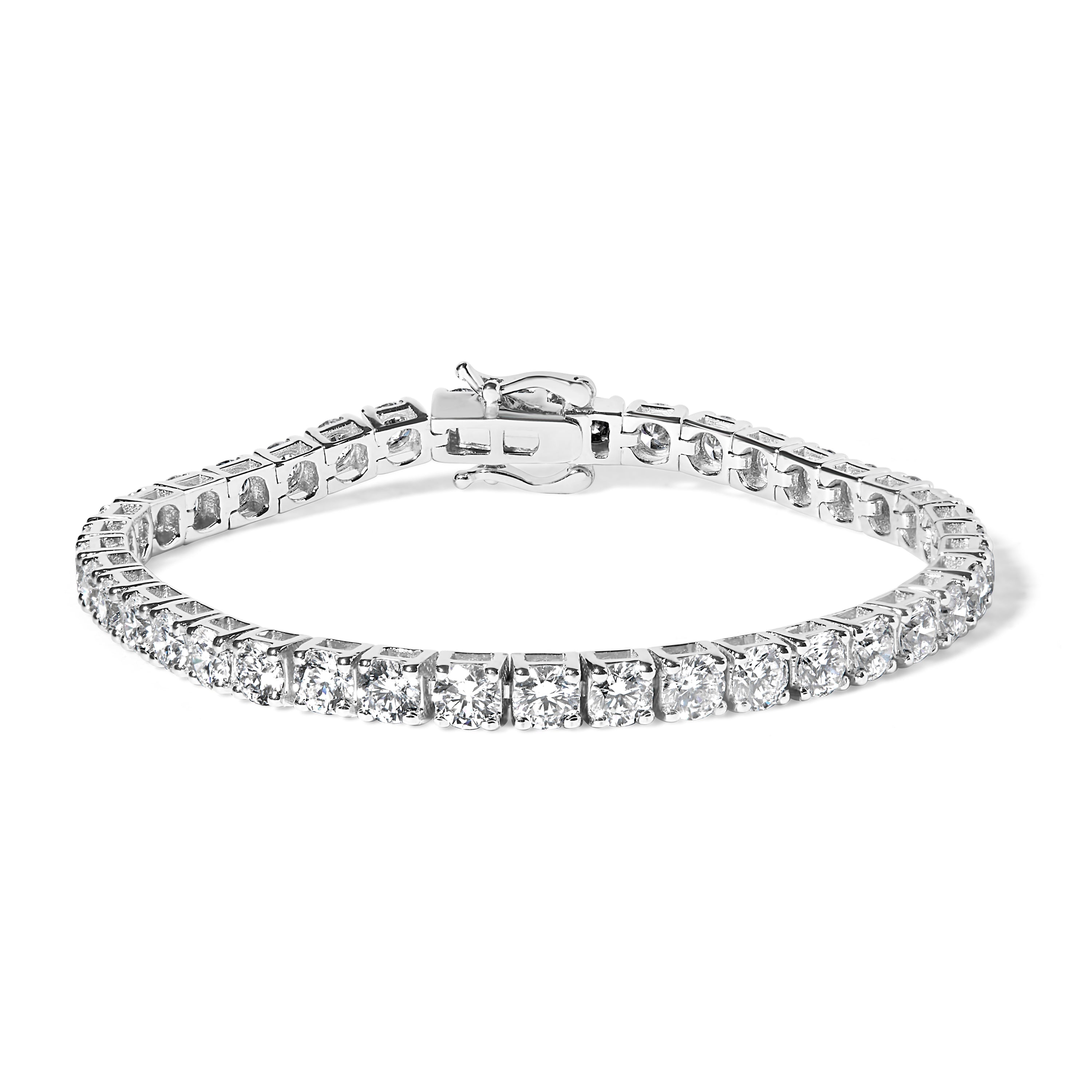 14K White Gold 2.00 Cttw Prong Set Lab Grown Round Diamond Classic Tennis Bracelet (F-G Color, VS2-SI1 Clarity) - 7.25" by Bids.com