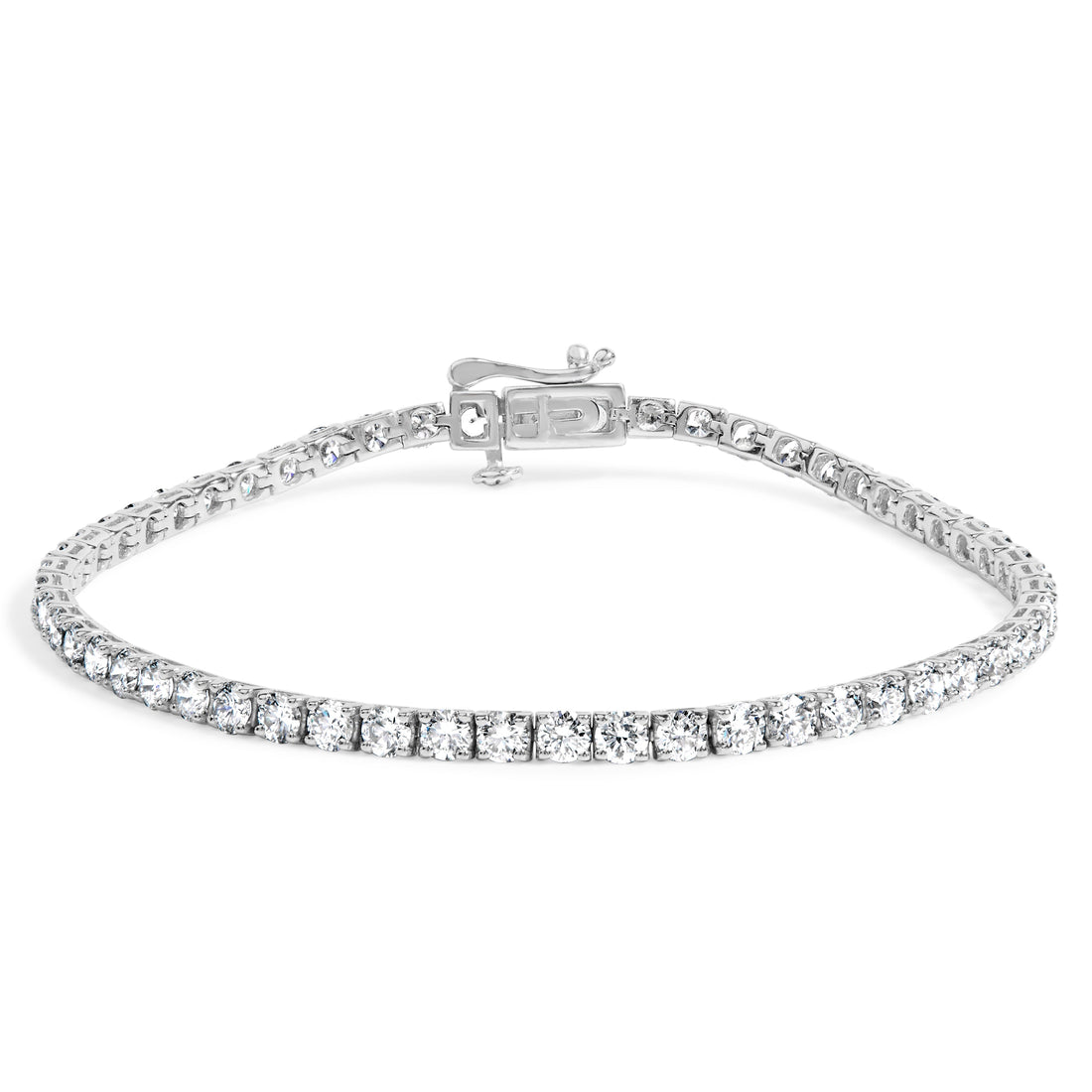 14K White Gold 5.0 Cttw Lab Grown Diamond Tennis Bracelet (F-G Color, VS1-VS2 Clarity) - 7.25" Inches by Bids.com