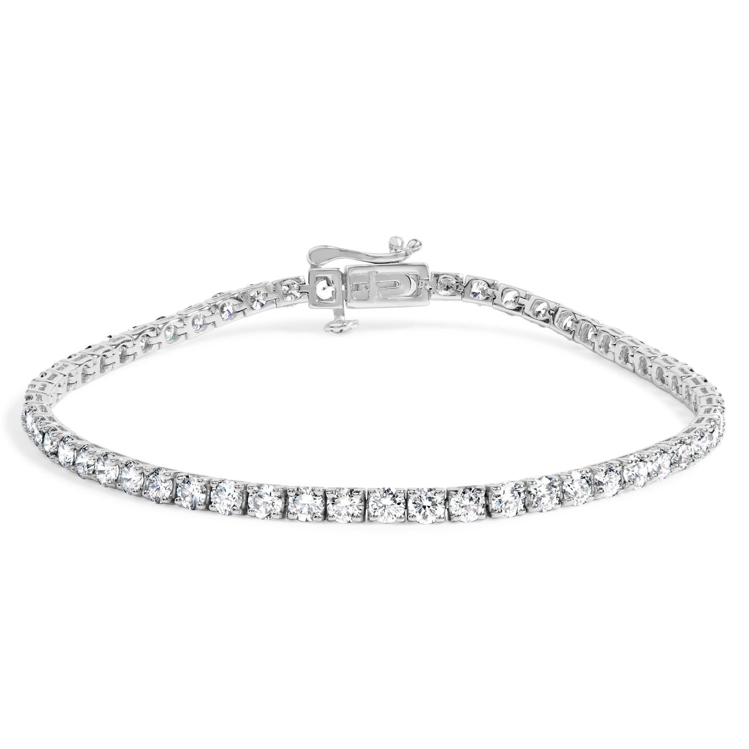 14K White Gold 5.0 Cttw Lab Grown Diamond Tennis Bracelet (F-G Color, VS1-VS2 Clarity) - 7.25" Inches by Bids.com