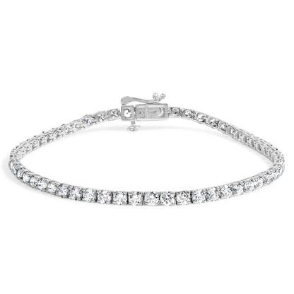 14K White Gold 5.0 Cttw Lab Grown Diamond Tennis Bracelet (F-G Color, VS1-VS2 Clarity) - 7.25" Inches by Bids.com