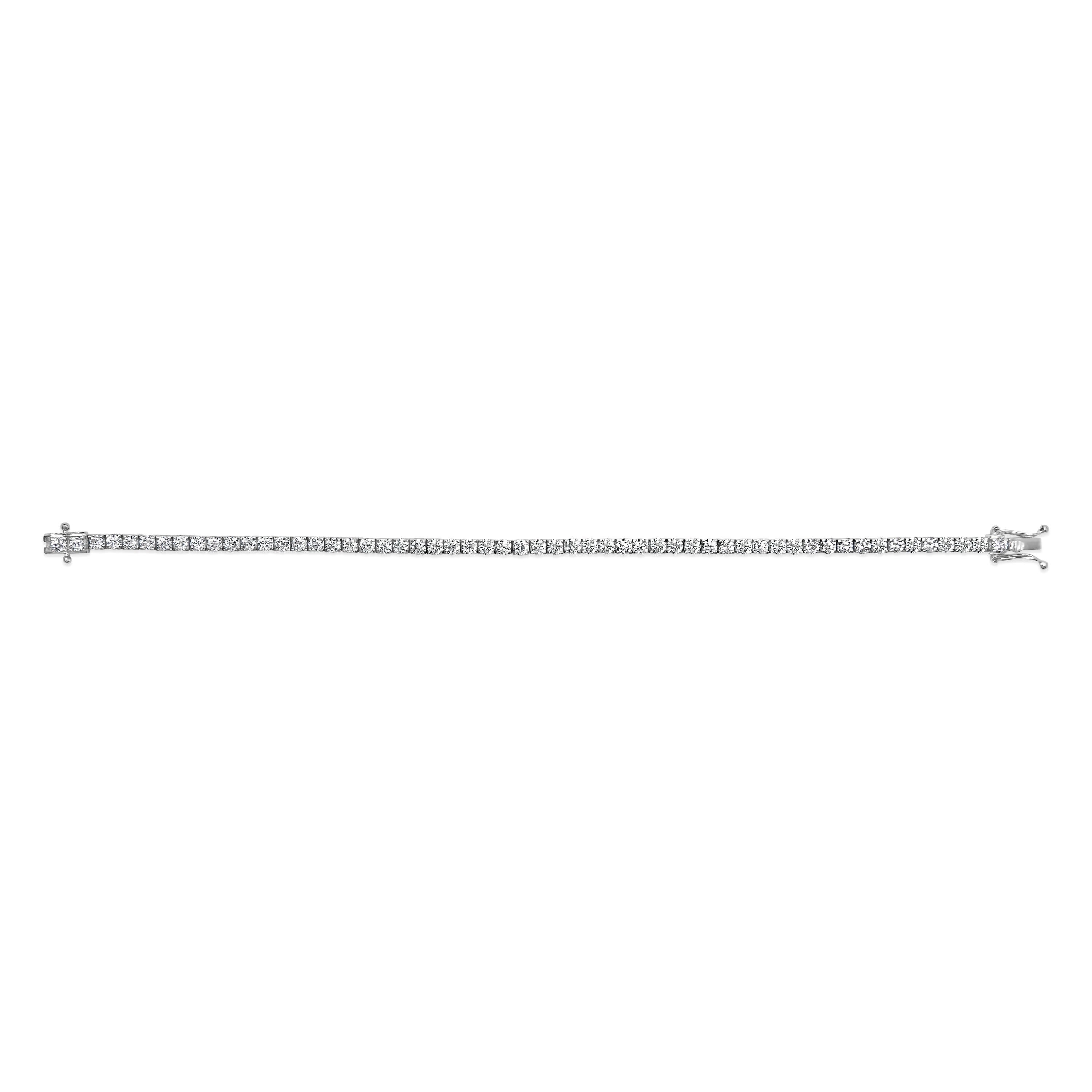 14K White Gold 5.0 Cttw Lab Grown Diamond Tennis Bracelet (F-G Color, VS1-VS2 Clarity) - 7.25" Inches by Bids.com