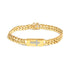 14K Yellow Gold Plated .925 Sterling Silver Diamond Accent Inlaid Cross Cuban Link Bracelet (I-J Color, I3 Clarity)- 7.25" by Bids.com