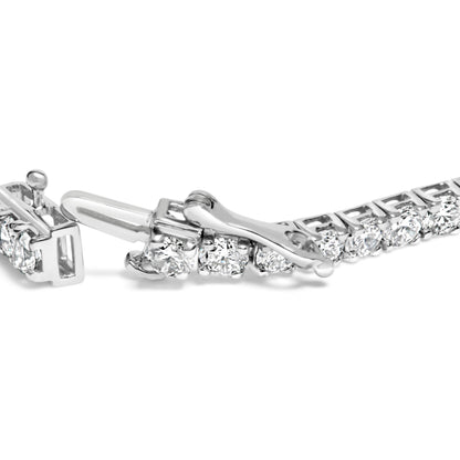 14K White Gold 7.0 cttw 4-Prong Set Lab Grown Diamond 7" Tennis Bracelet by Bids.com