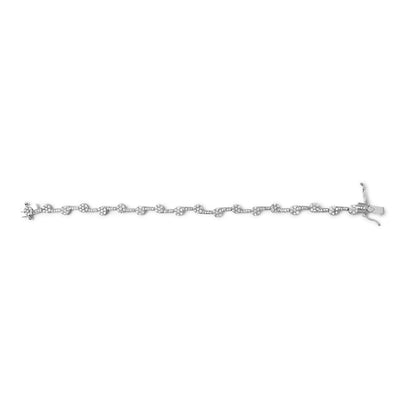 .925 Sterling Silver 2.0 Cttw Diamond Custer Link Bracelet  DestGlow