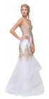 CLEARANCE - Eureka 6009 Strapless Embroidered Gown Layered Skirt (Size XL) by DiscountDressShop