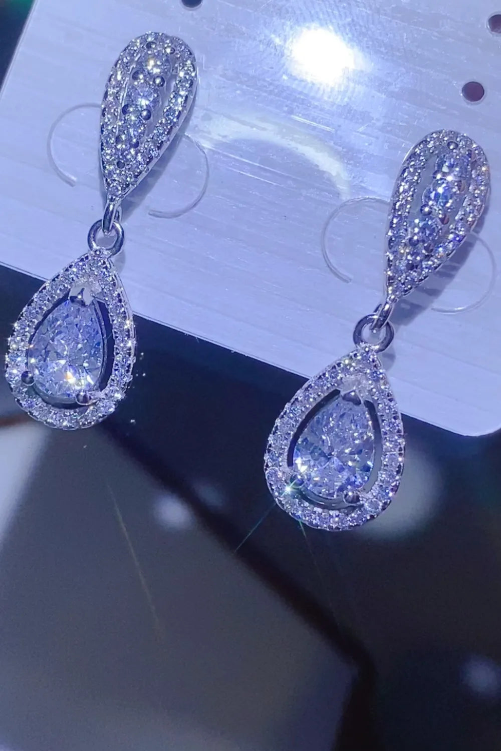 2 Carat Sparkala™ 925 Sterling Silver Teardrop Earrings by Sparkala