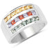 1.69 Carat Genuine Multi Sapphire .925 Sterling Silver Ring by Bids.com