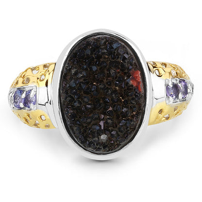 4.74 Carat Genuine Multi Stones .925 Sterling Silver Ring by Bids.com