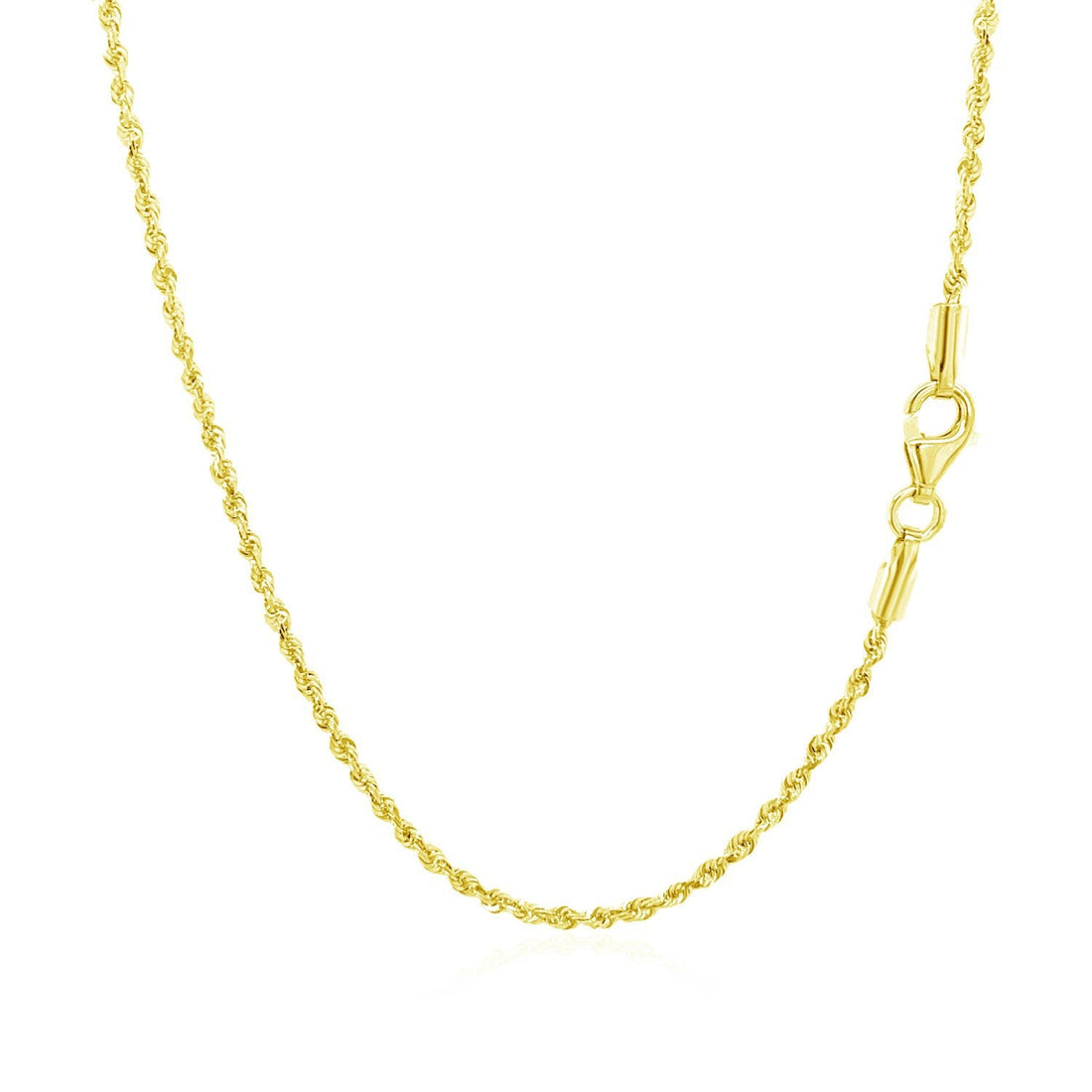 10k Yellow Gold Solid Diamond Cut Rope Chain 1.5mm by Bids.com