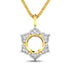0.14 Carat Genuine White Diamond 14K Yellow Gold Semi Mount Pendant - holds 8.00mm Round Gemstone by Bids.com