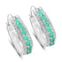 3.42 Carat Genuine Emerald and White Diamond .925 Sterling Silver Earrings by Bids.com