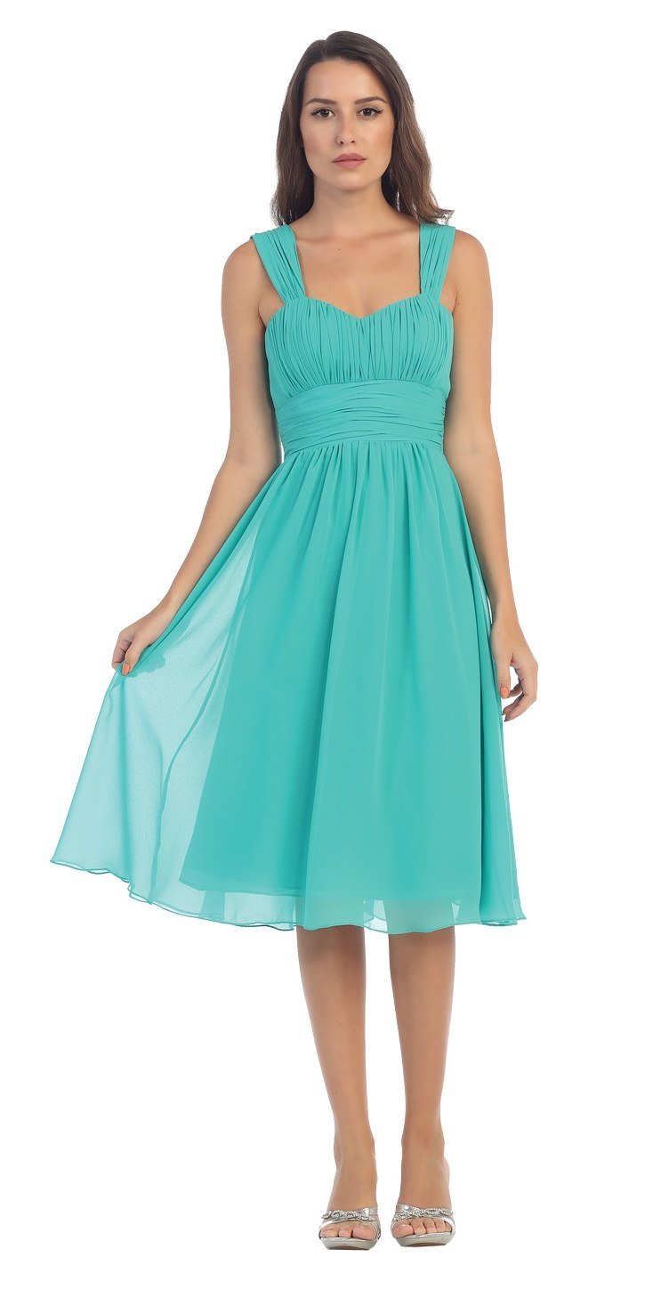 CLEARANCE - Lilac Short Wedding-Guest Dress Ruched-Bodice (Size Medium) by DiscountDressShop
