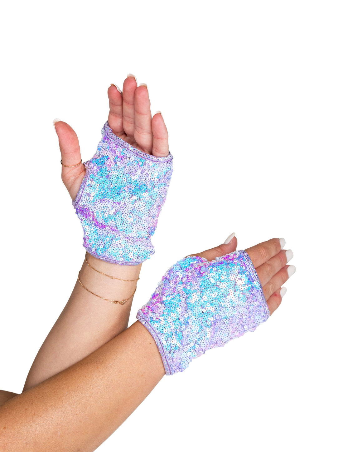 Open Finger Sequin Gloves - DestGlow