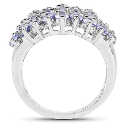 2.80 Carat Genuine Tanzanite .925 Sterling Silver Ring  DestGlow