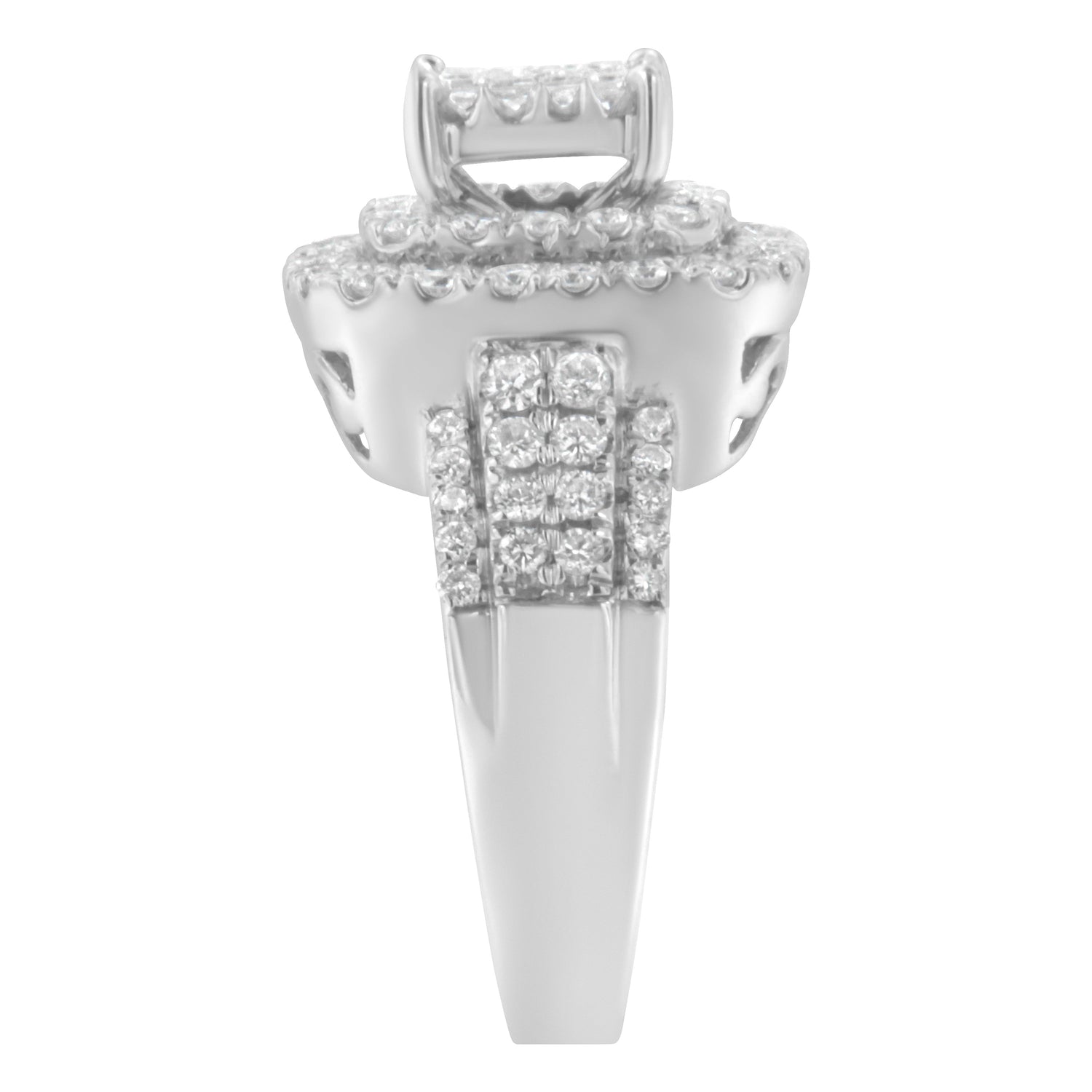 14KT White Gold Diamond Cocktail Ring (1 1/2 cttw, H-I Color, SI2-I1 Clarity) by Bids.com
