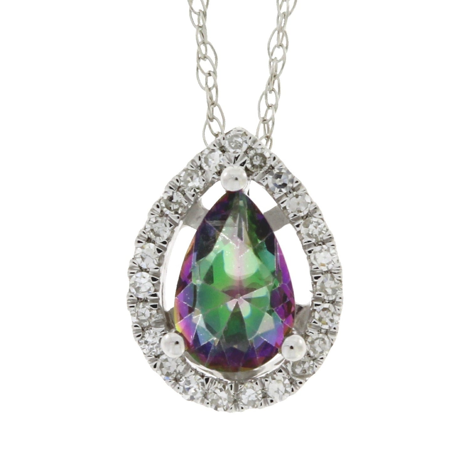 Treated Topaz Diamond Fashion Pendants 14KT White Gold by Bids.com
