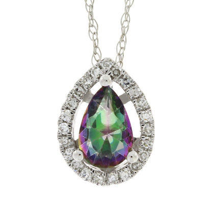Treated Topaz Diamond Fashion Pendants 14KT White Gold by Bids.com