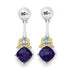 3.79 Carat Genuine Amethyst, Blue Topaz & White Diamond .925 Sterling Silver Earrings by Bids.com