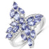 1.73 Carat Genuine Tanzanite and White Zircon .925 Sterling Silver Ring by Bids.com