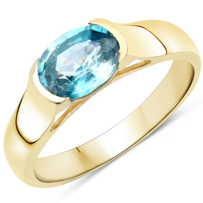 2.00 Carat Genuine Blue Zircon .925 Sterling Silver Ring by Bids.com