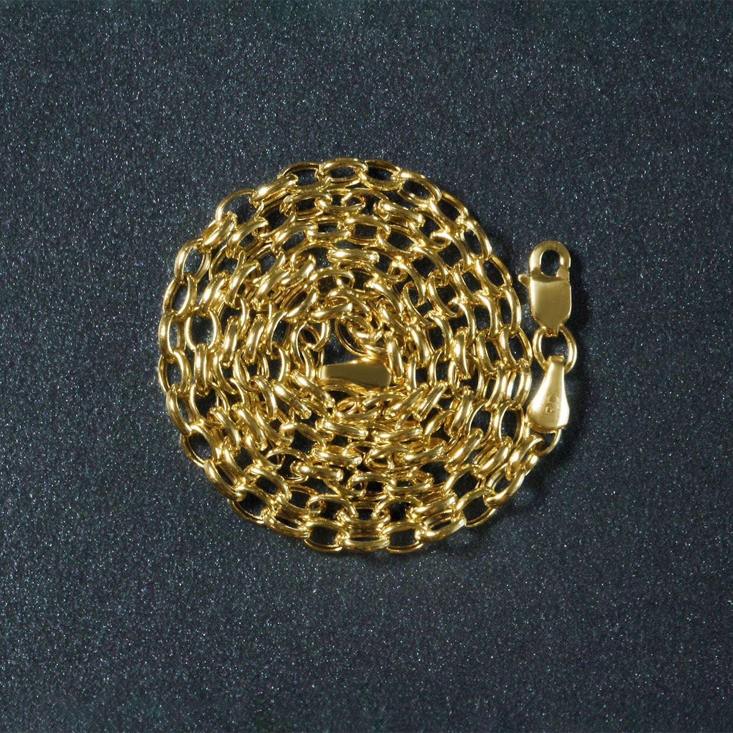 3.2mm 14k Yellow Gold Oval Rolo Chain by Bids.com