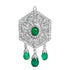 18K 2 3/4 Cttw Diamond and Emerald Dangle Art Deco Shield Brooch Pin Pendant (G-H Color, VS1-VS2 Clarity) CHAIN NOT INCLUDED by Bids.com